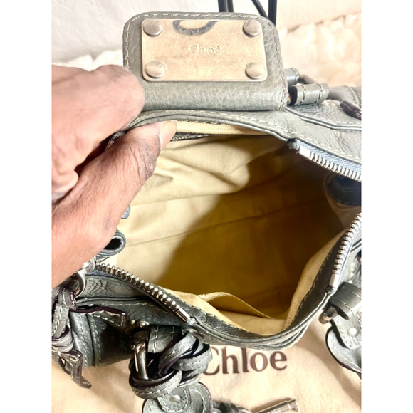 Chloe Mini Paddington Grey Leather Handbag with Key and Lock - Picture 9 of 15